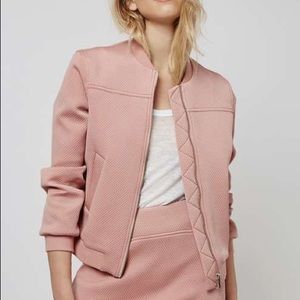 Topshop light pink scuba bomber jacket